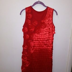 😭😭HOT FINAL SALE!😭😭Red Appliqued Dress